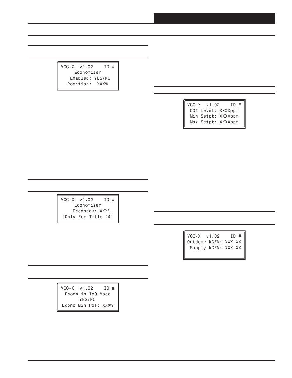 Vcc-x status, Vcc-x status screens, Vcc-x operator interface sd | Orion System VCC-X Controller User Manual | Page 59 / 96