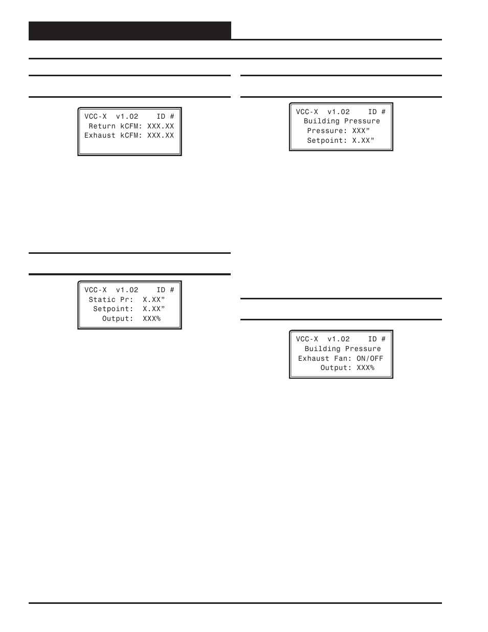 Vcc-x status, Vcc-x status screens, Vcc-x operator interface sd 60 | Orion System VCC-X Controller User Manual | Page 60 / 96