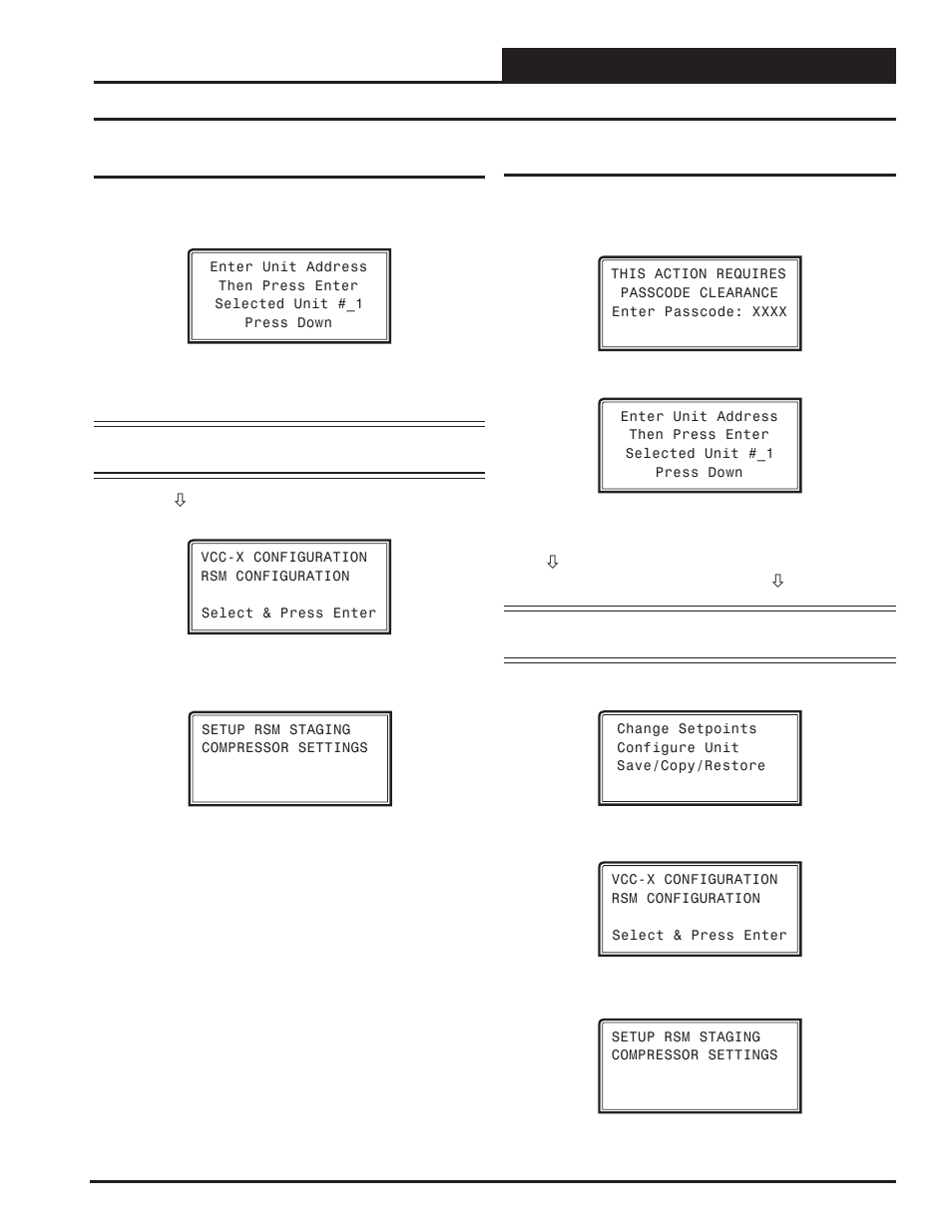 Rsmv configuration, Rsmv confi guration screens, Vcc-x operator interface sd | Modular service tool instructions, System manager sd instructions | Orion System VCC-X Controller User Manual | Page 65 / 96