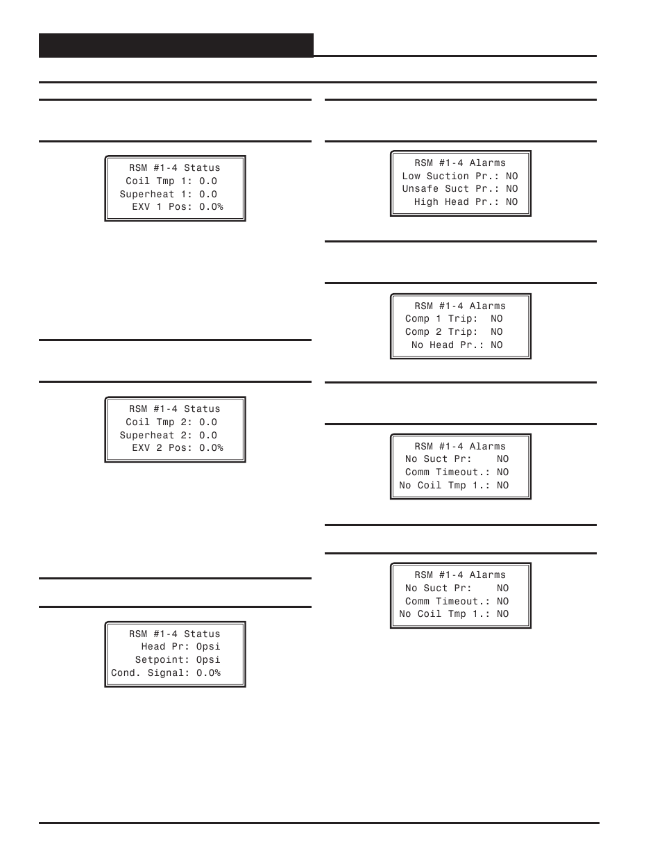 Rsmv status, Rsmv status screens | Orion System VCC-X Controller User Manual | Page 68 / 96