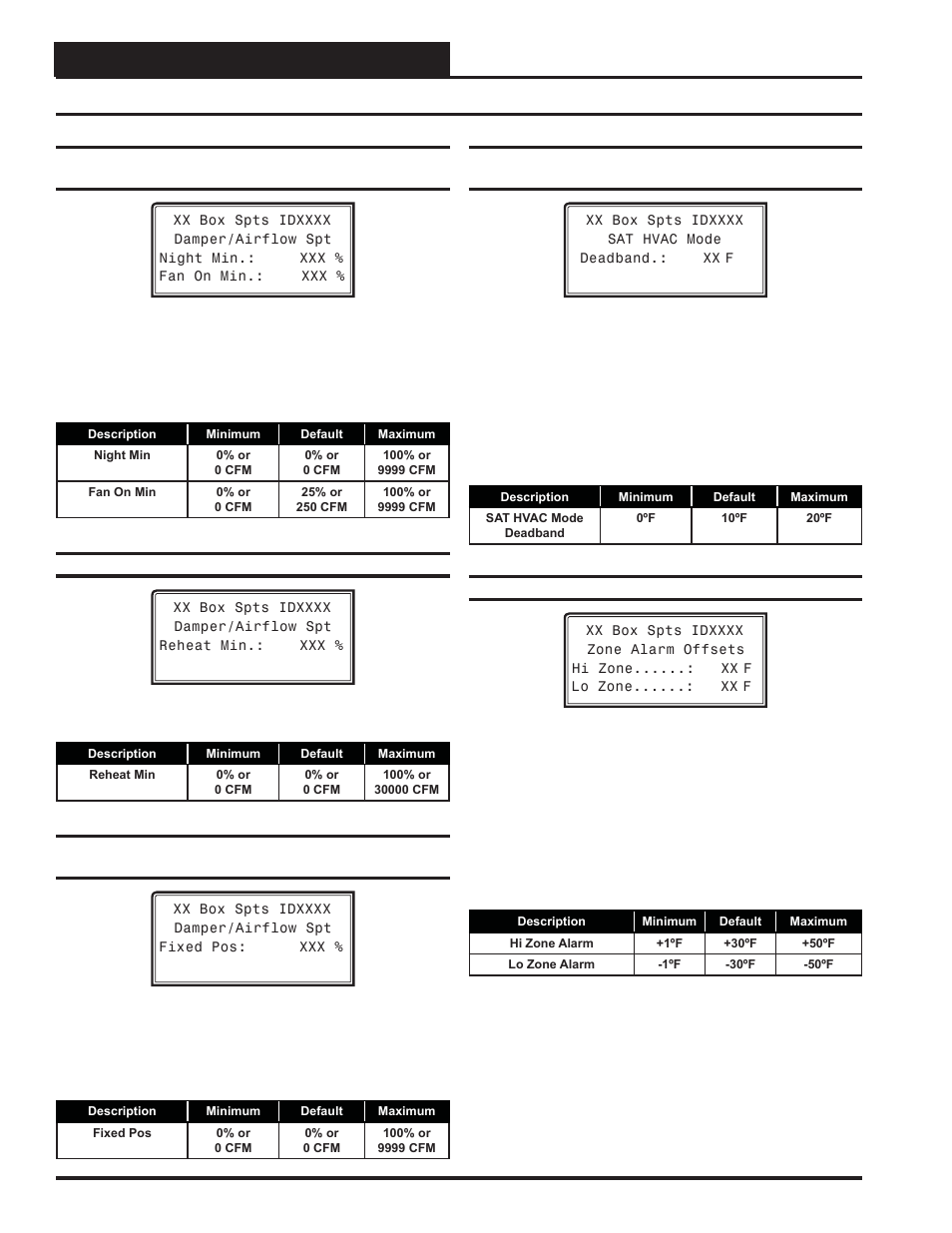 Vav/zone configuration, Vav/zone setpoint screens, Vcc-x operator interface sd 74 | Orion System VCC-X Controller User Manual | Page 74 / 96