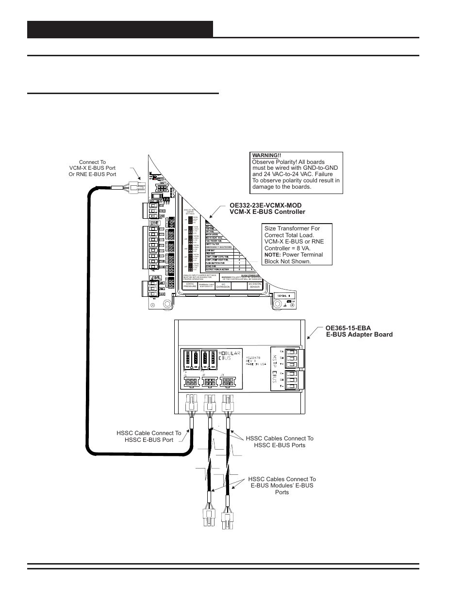 E-bus adapter board, Technical guide 4, Hssc cable connect to hssc e-bus port | Orion System OE365-15-EBA User Manual | Page 4 / 8