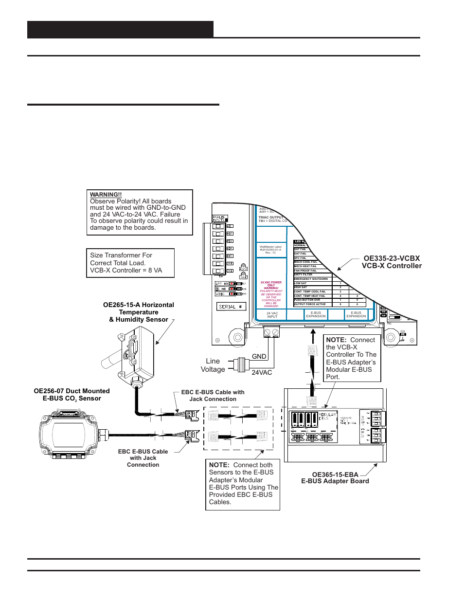 E-bus adapter board, Technical guide 6, Line voltage | Orion System OE365-15-EBA User Manual | Page 6 / 8