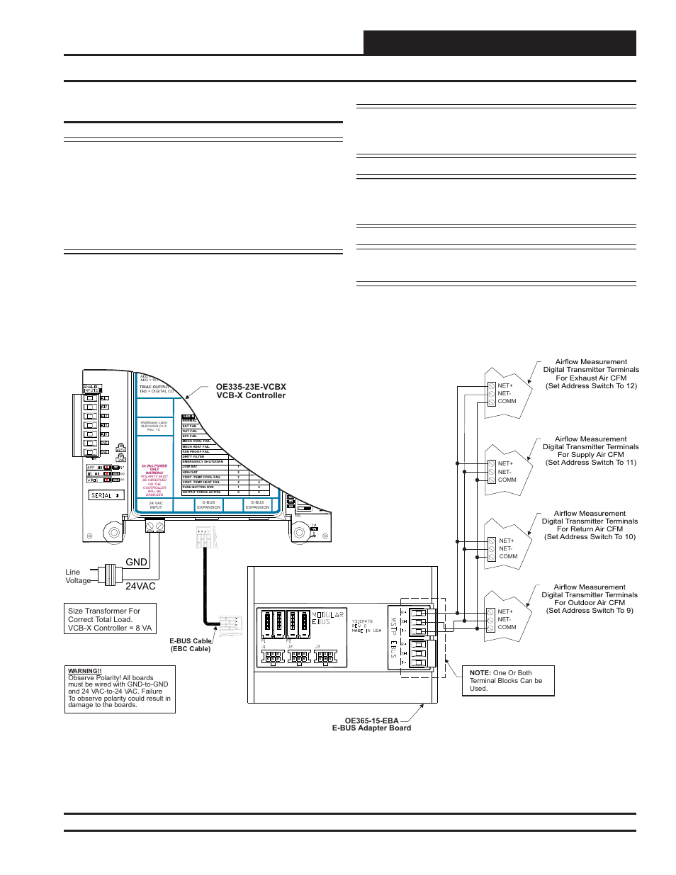 E-bus adapter board, Technical guide, Connecting to the vcb-x controller | Figure 5: ebtron, Gtc116 series, greentrol, Ga-200-n series, and paragon microtrans, Series wiring, Gtc116 series. greentrol, Greentrol, Or greentrol | Orion System OE365-15-EBA User Manual | Page 7 / 8