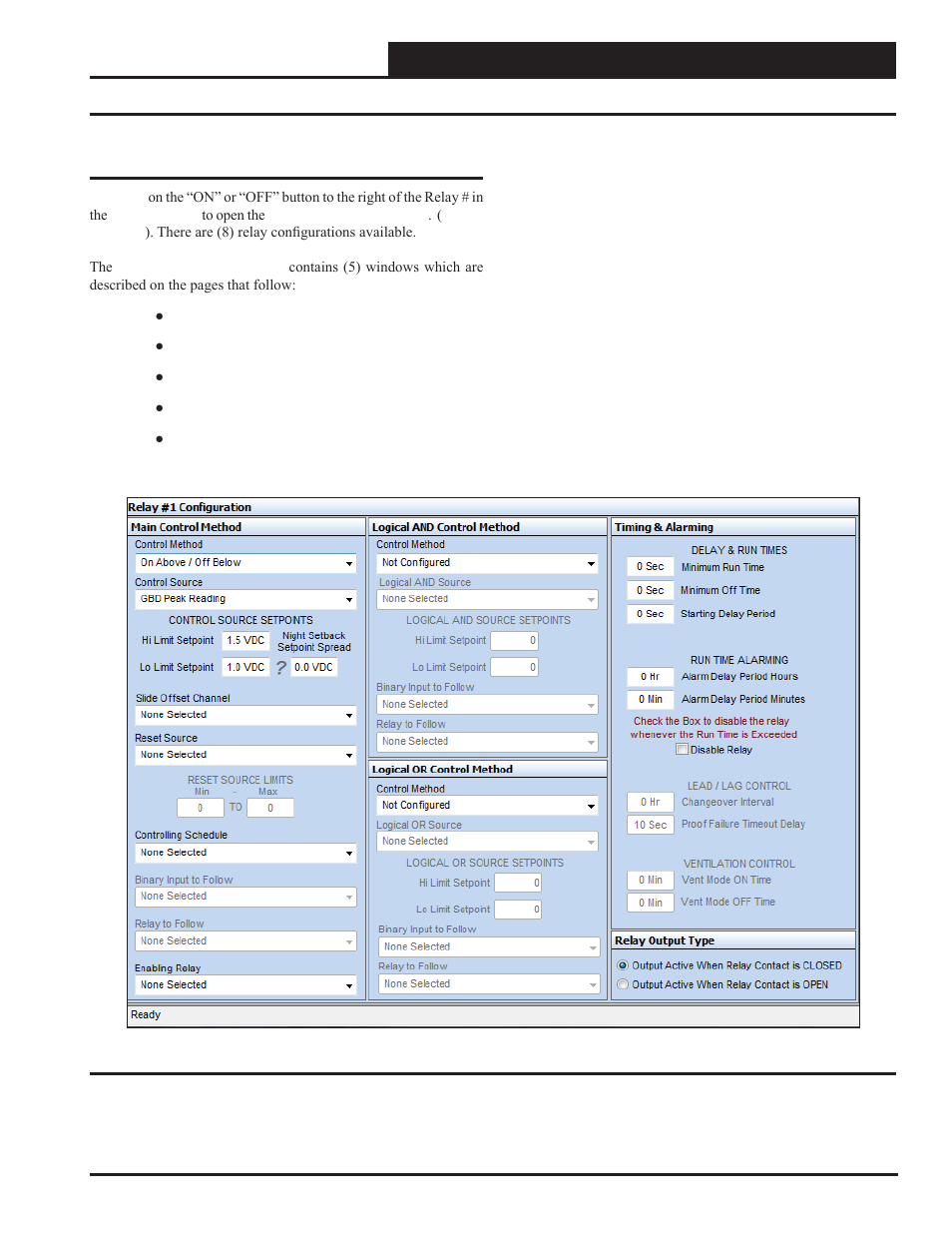 Relay confi guration window | Orion System GPC-XP Controller User Manual | Page 21 / 60
