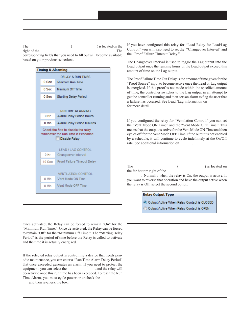 Timing & alarming & relay output type | Orion System GPC-XP Controller User Manual | Page 27 / 60