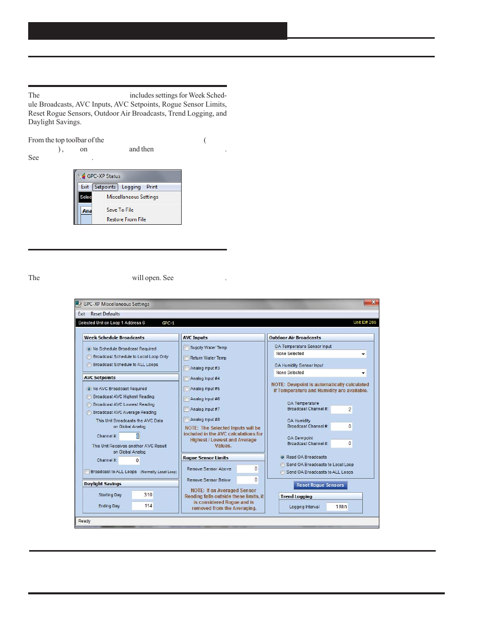 Screen components | Orion System GPC-XP Controller User Manual | Page 40 / 60