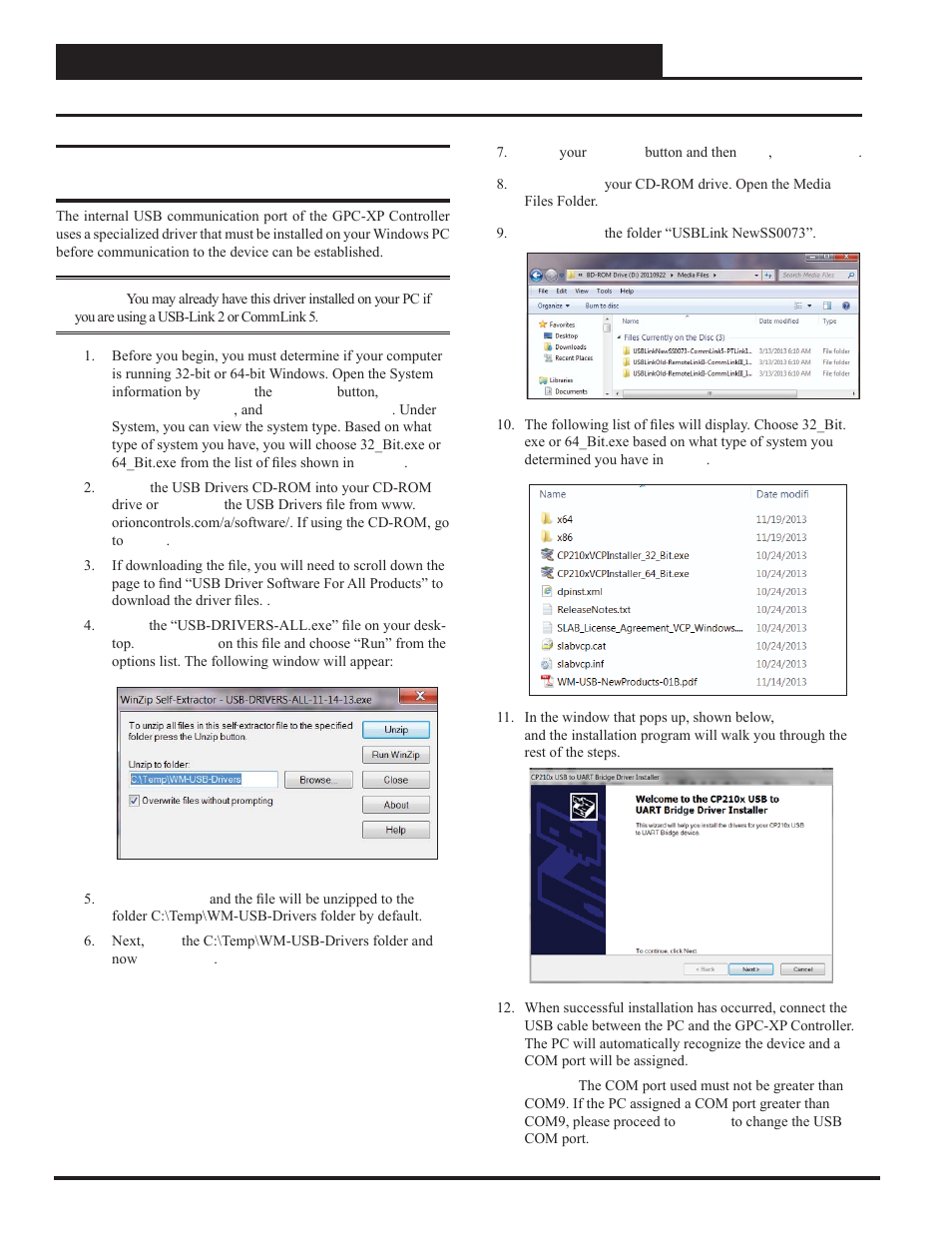 Appendix b, Usb driver installation | Orion System GPC-XP Controller User Manual | Page 52 / 60