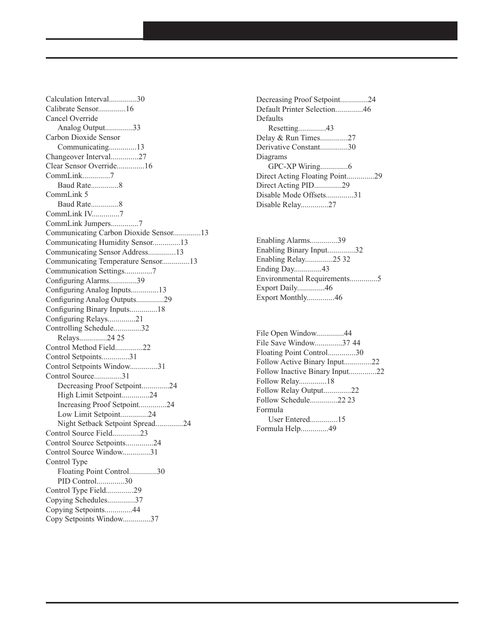 Index | Orion System GPC-XP Controller User Manual | Page 55 / 60