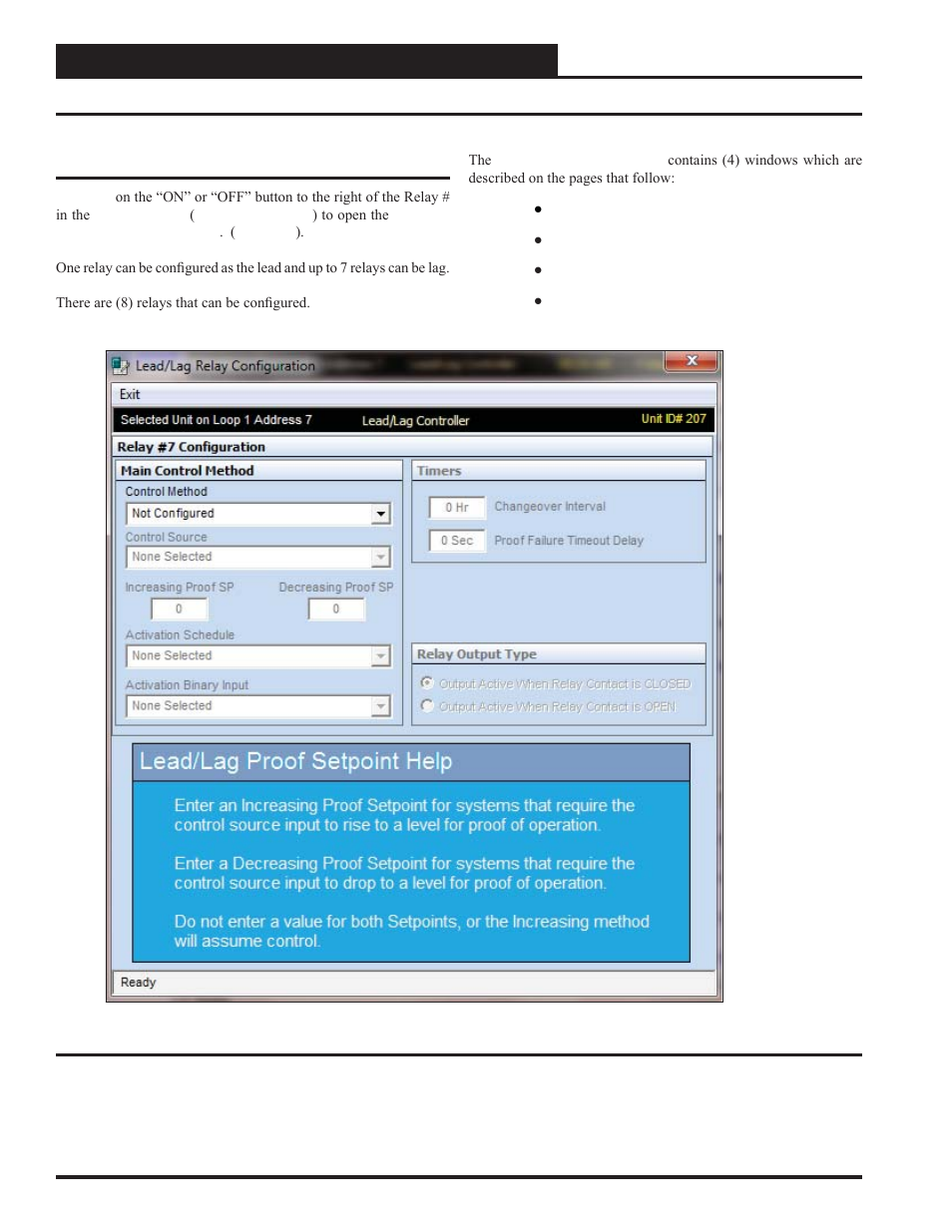 Lead/lag relay confi guration window | Orion System Lead Controller User Manual | Page 20 / 56