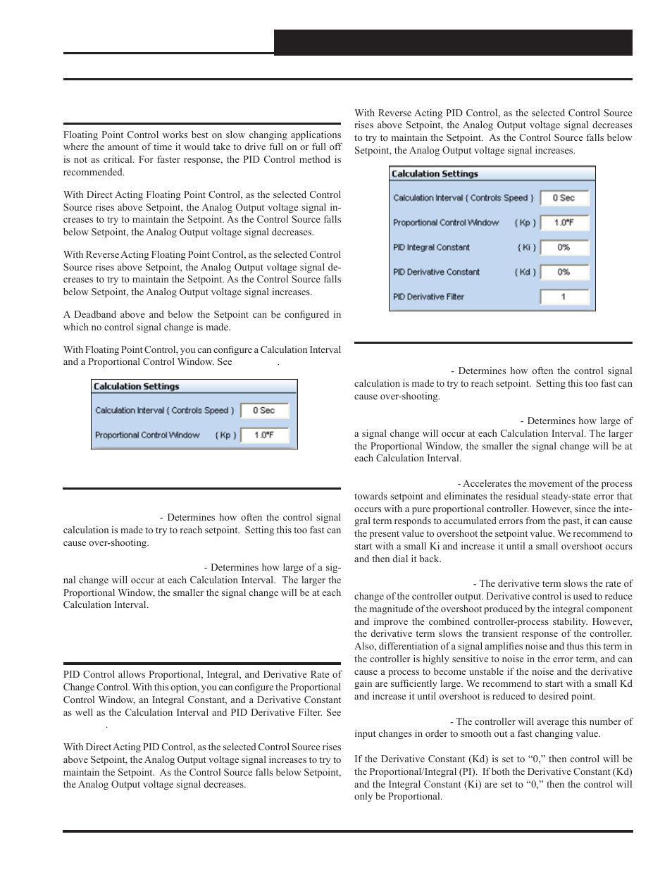 Floating point control and pid control | Orion System Lead Controller User Manual | Page 27 / 56