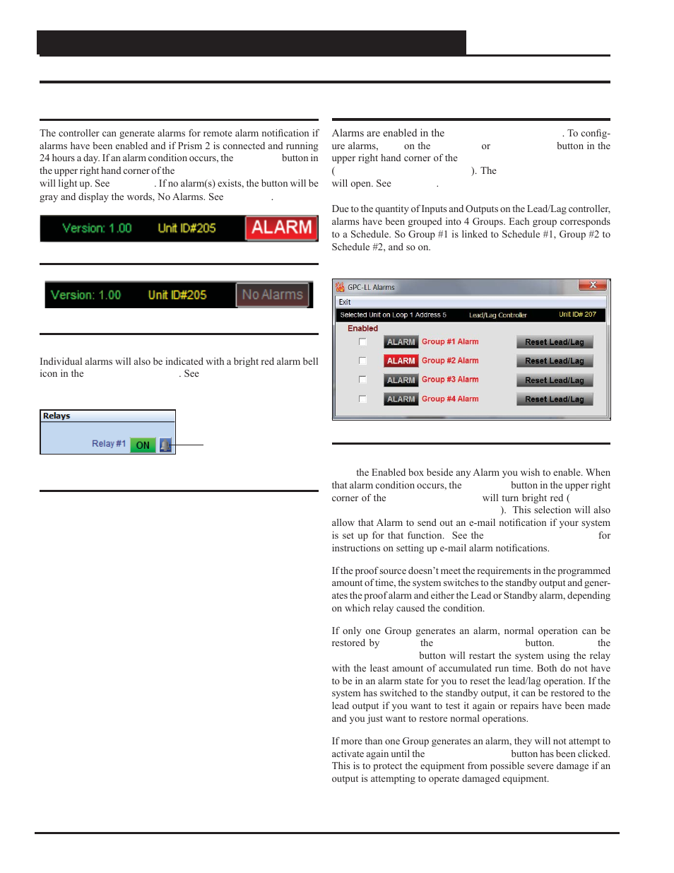 Confi guring alarms, Lead/lag controller technical guide 36, Alarm notifi cation | Confi guring and enabling alarms | Orion System Lead Controller User Manual | Page 36 / 56