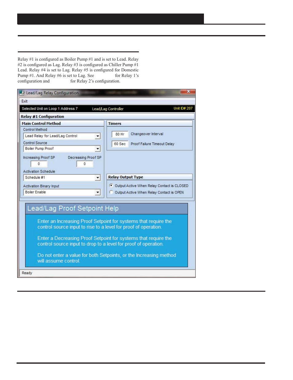 Appendix a - sample confi gurations, Lead/lag example - controlling 3 sets of pumps | Orion System Lead Controller User Manual | Page 42 / 56