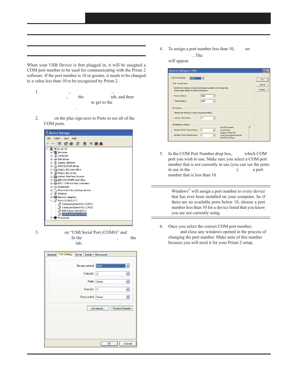 Appendix b - usb driver installation, Changing the com port number, Lead/lag controller technical guide | Changing the usb com port number | Orion System Lead Controller User Manual | Page 49 / 56