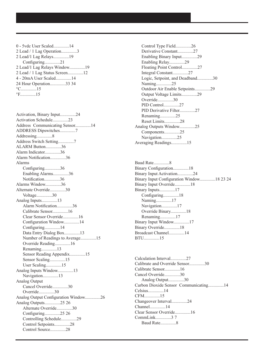 Index | Orion System Lead Controller User Manual | Page 50 / 56