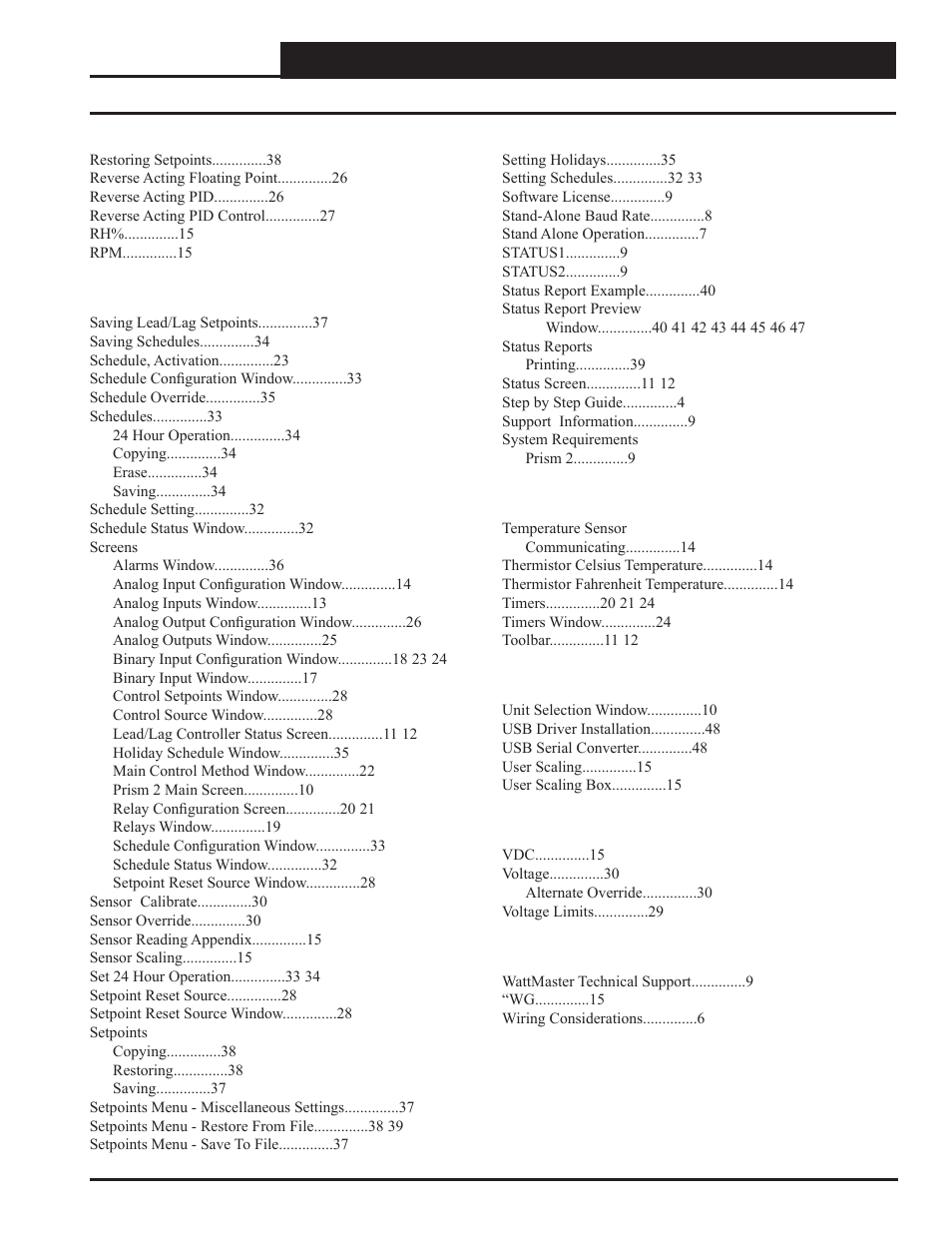 Index | Orion System Lead Controller User Manual | Page 53 / 56