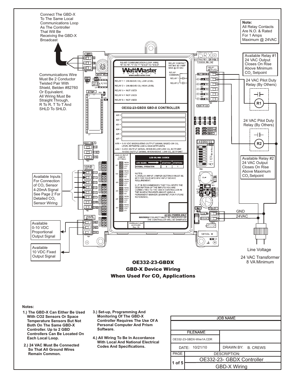 Gbd-x wiring | Orion System GBD-X Controller User Manual | Page 6 / 12