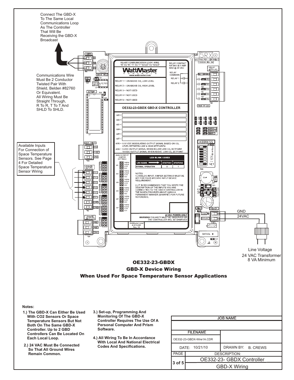 Gbd-x wiring | Orion System GBD-X Controller User Manual | Page 8 / 12