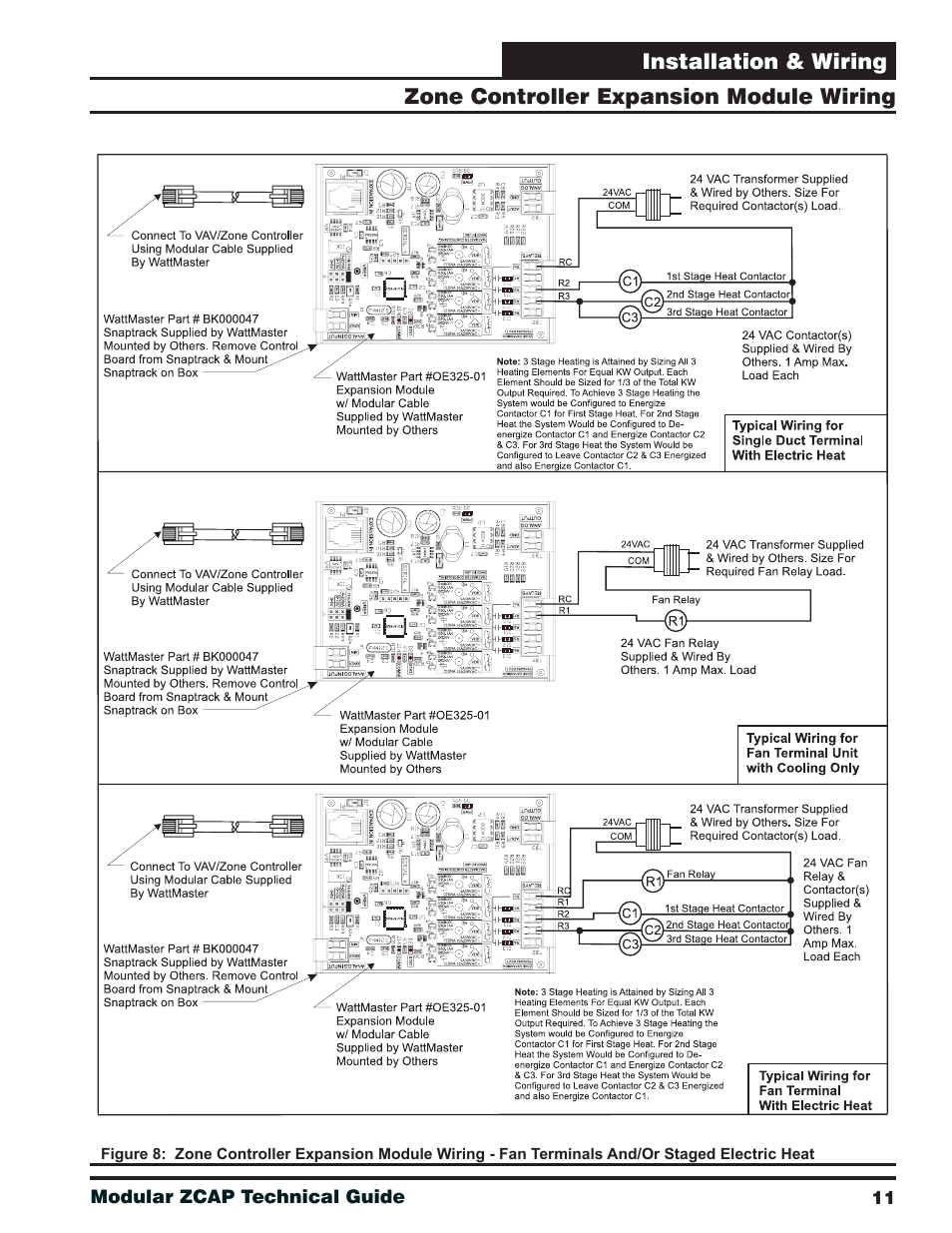 Zone controller expansion module wiring | Orion System Modular VAV/Zone Controller User Manual | Page 11 / 36