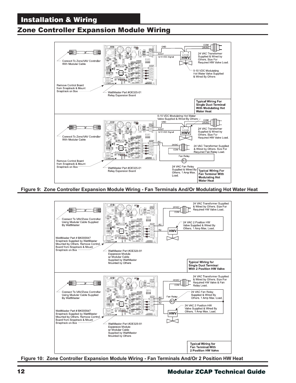 Zone controller expansion module wiring | Orion System Modular VAV/Zone Controller User Manual | Page 12 / 36