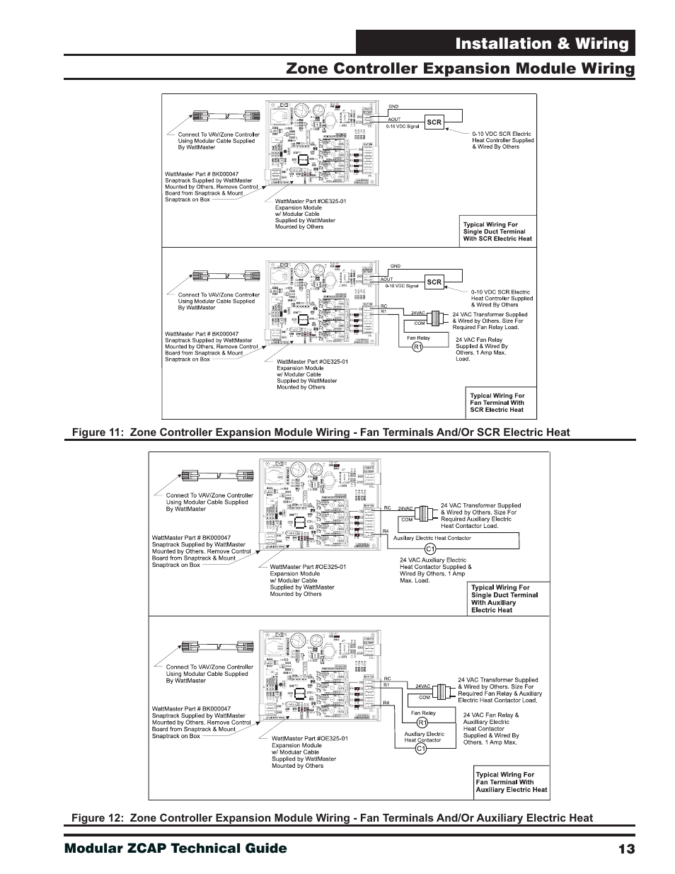 Zone controller expansion module wiring | Orion System Modular VAV/Zone Controller User Manual | Page 13 / 36