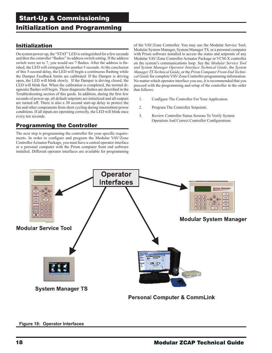 Initialization and programming, Initialization, Programming the controller | Start-up & commissioning | Orion System Modular VAV/Zone Controller User Manual | Page 18 / 36