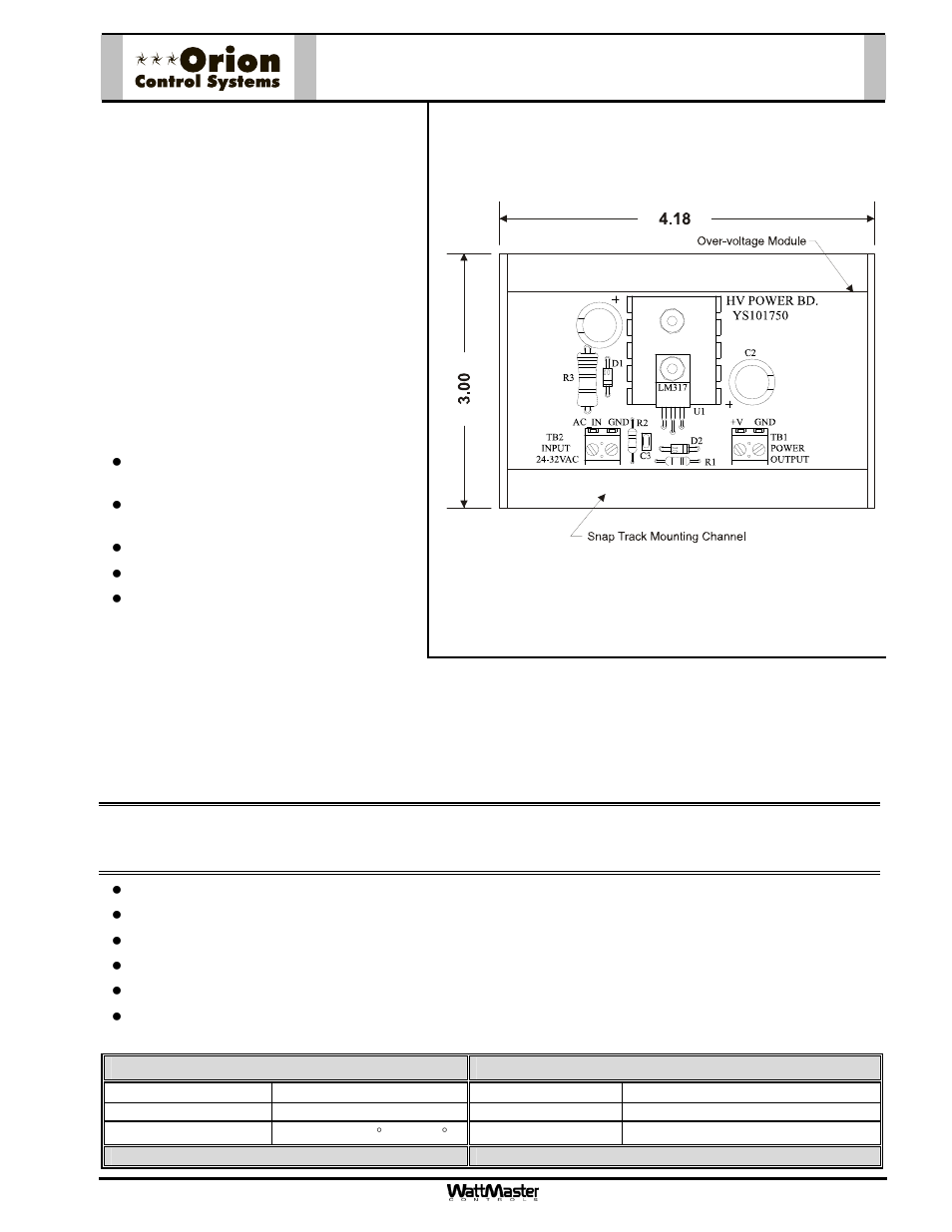 Oe268 over-voltage module | Orion System OE338-23-XX User Manual | Page 4 / 6