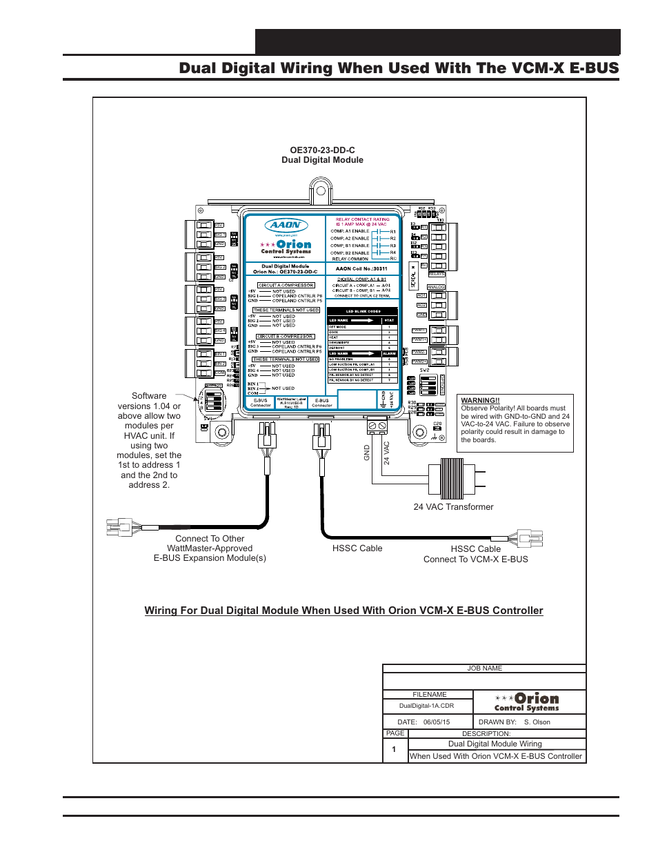 Module wiring & connections, Dual digital wiring when used with the vcm-x e-bus, Vcm-x component & systems wiring | Orion System VCM-X E-BUS Component User Manual | Page 101 / 128