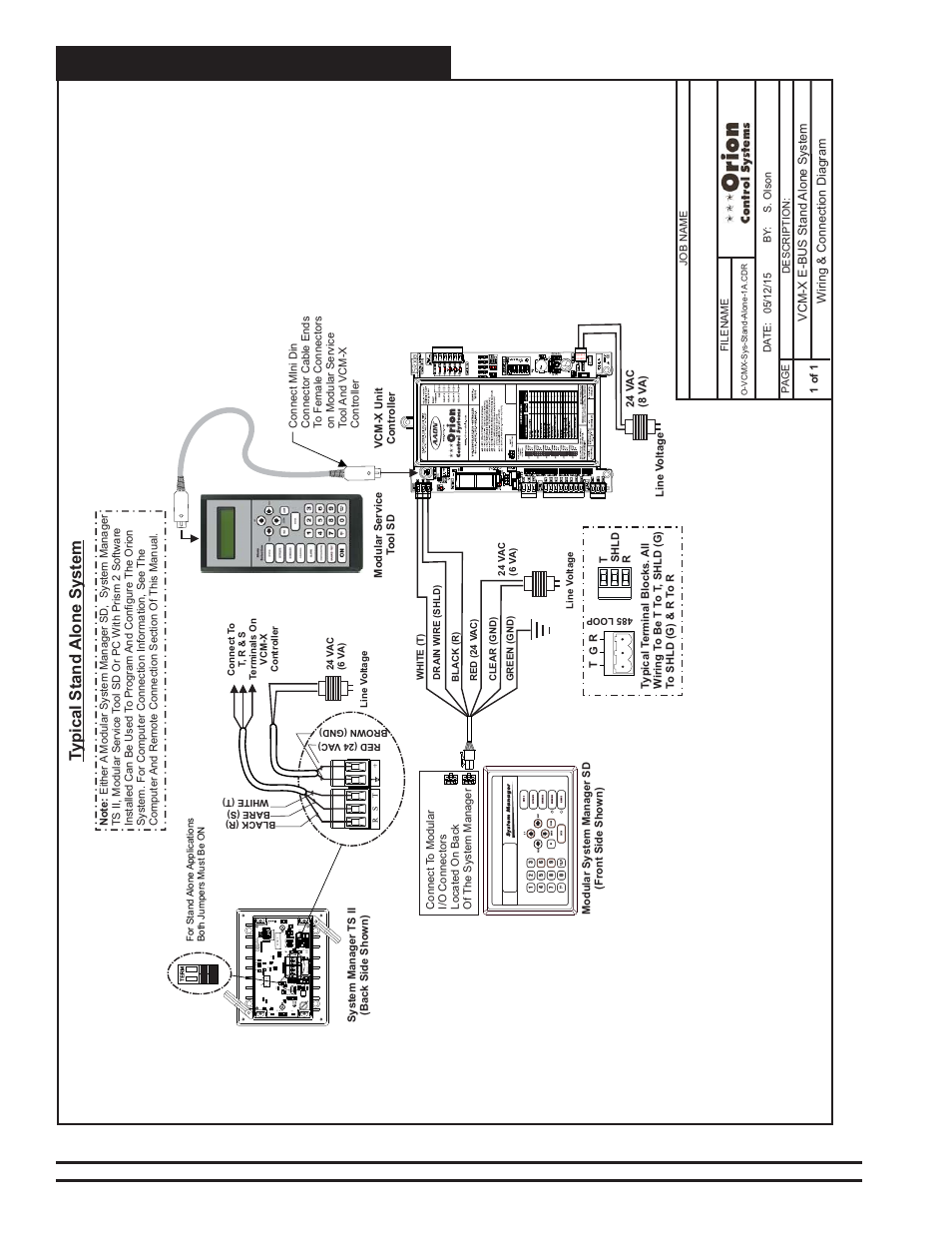 Stand alone system, Vcm-x component & systems wiring 22, Zone | Typical stand alone system | Orion System VCM-X E-BUS Component User Manual | Page 22 / 128