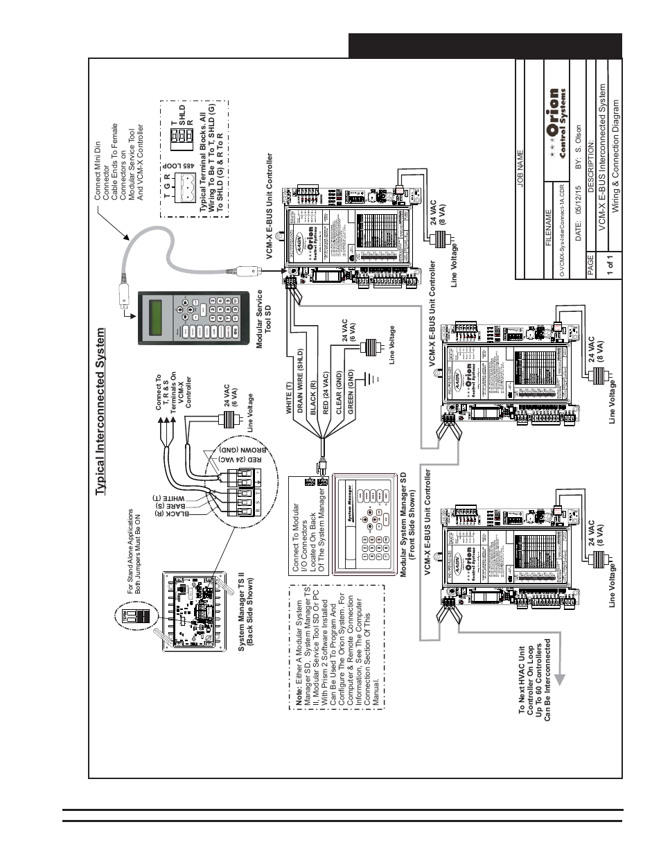 Interconnected system, Vcm-x component & systems wiring, Typical interconnected system | Orion System VCM-X E-BUS Component User Manual | Page 23 / 128
