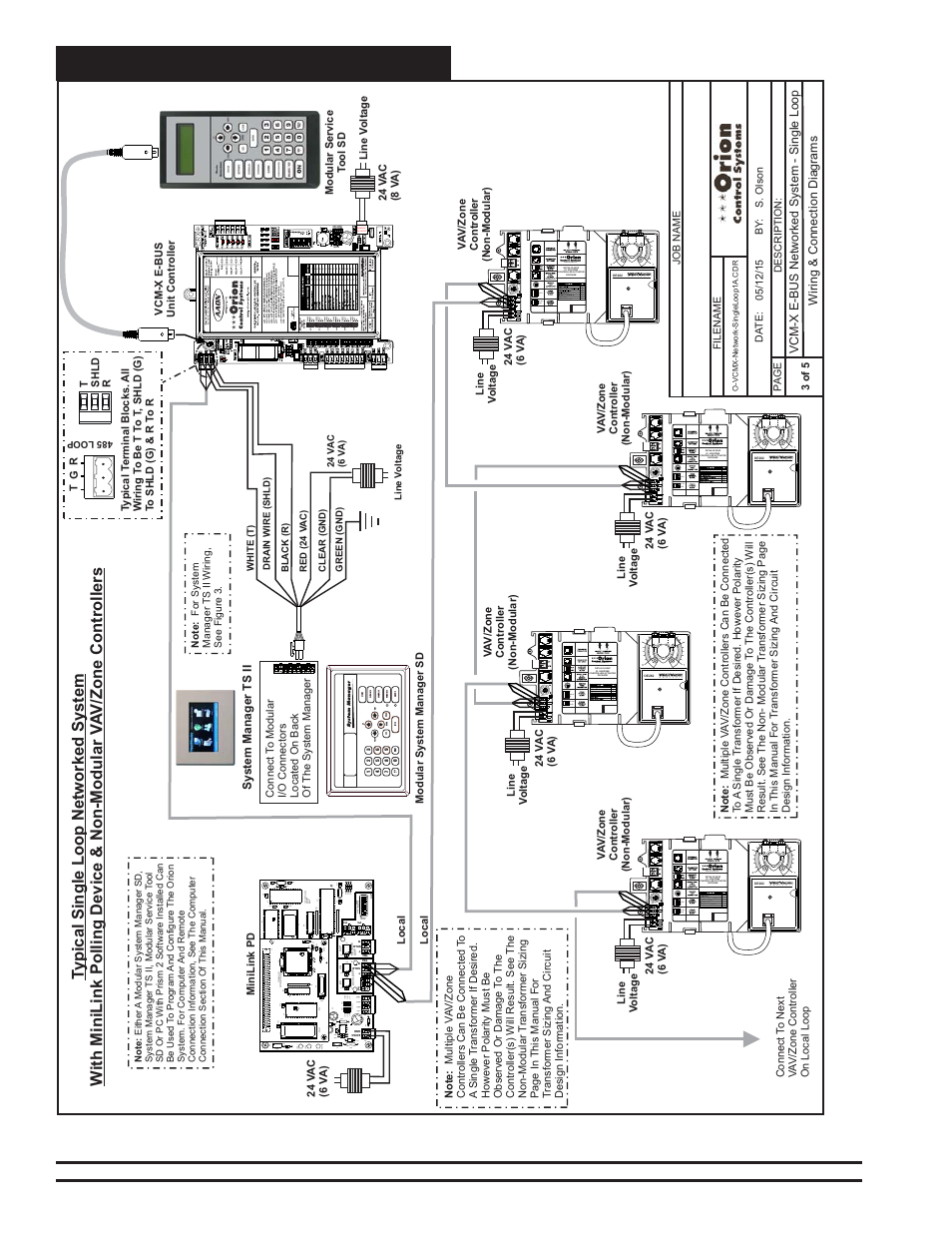 Networked single loop system, Vcm-x component & systems wiring 26, Zone | Orion System VCM-X E-BUS Component User Manual | Page 26 / 128