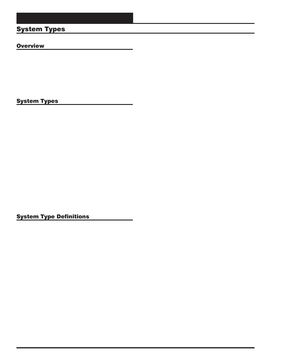 Systems overview, Vcm-x component & system wiring 6 overview, System types | System type definitions | Orion System VCM-X E-BUS Component User Manual | Page 6 / 128