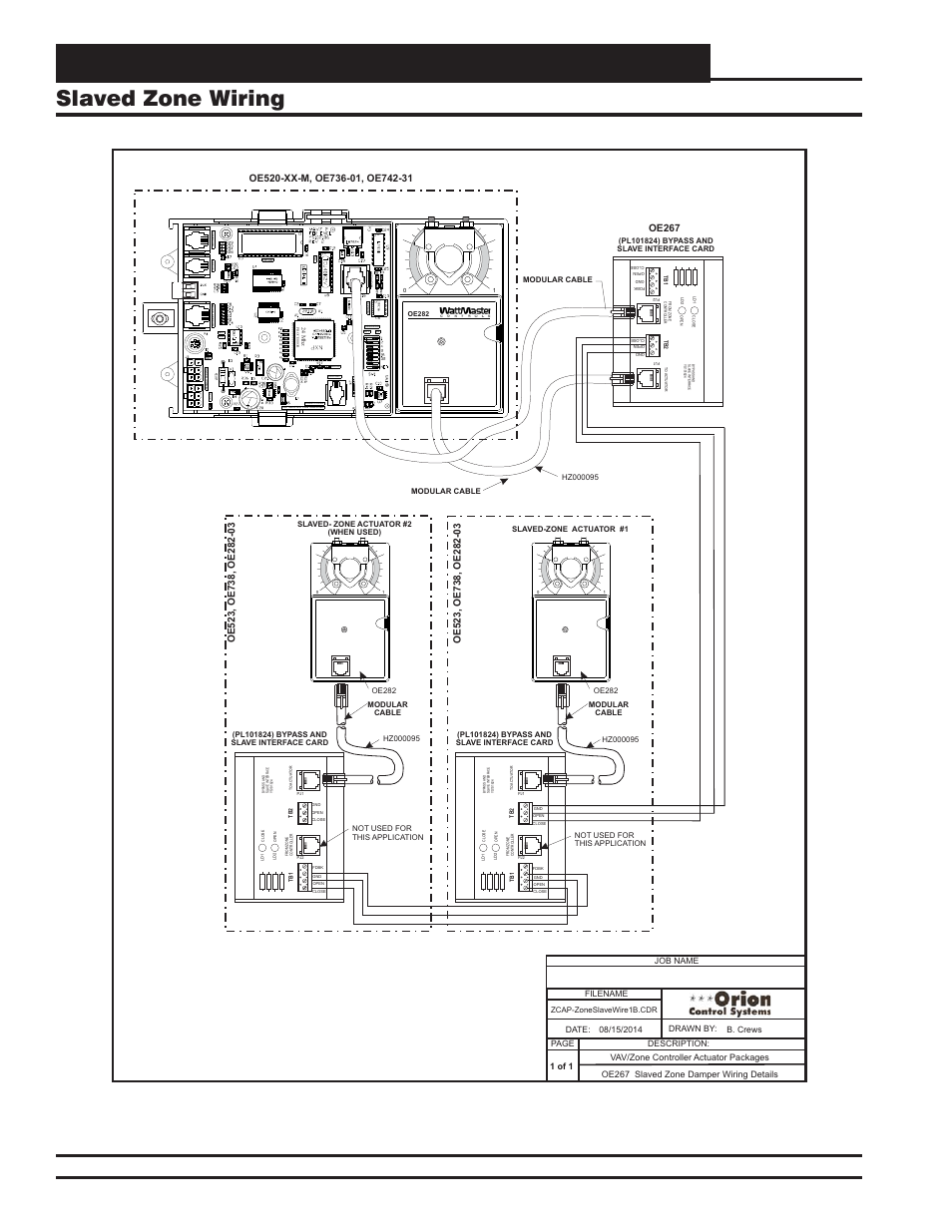 Modular & non-modular vav/zone controller wiring, Slaved zone wiring, Vcm-x component & systems wiring 68 | Zone, Figure 47: slaved zone wiring, 1 of 1 | Orion System VCM-X E-BUS Component User Manual | Page 68 / 128