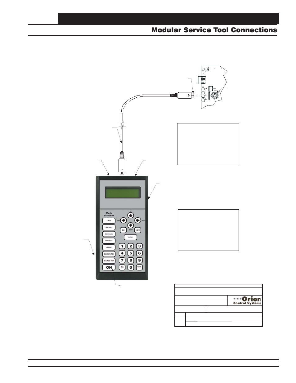 Communication devices, Modular service tool connections, Vcm-x component & systems wiring 73 | Orion System VCM-X E-BUS Component User Manual | Page 73 / 128