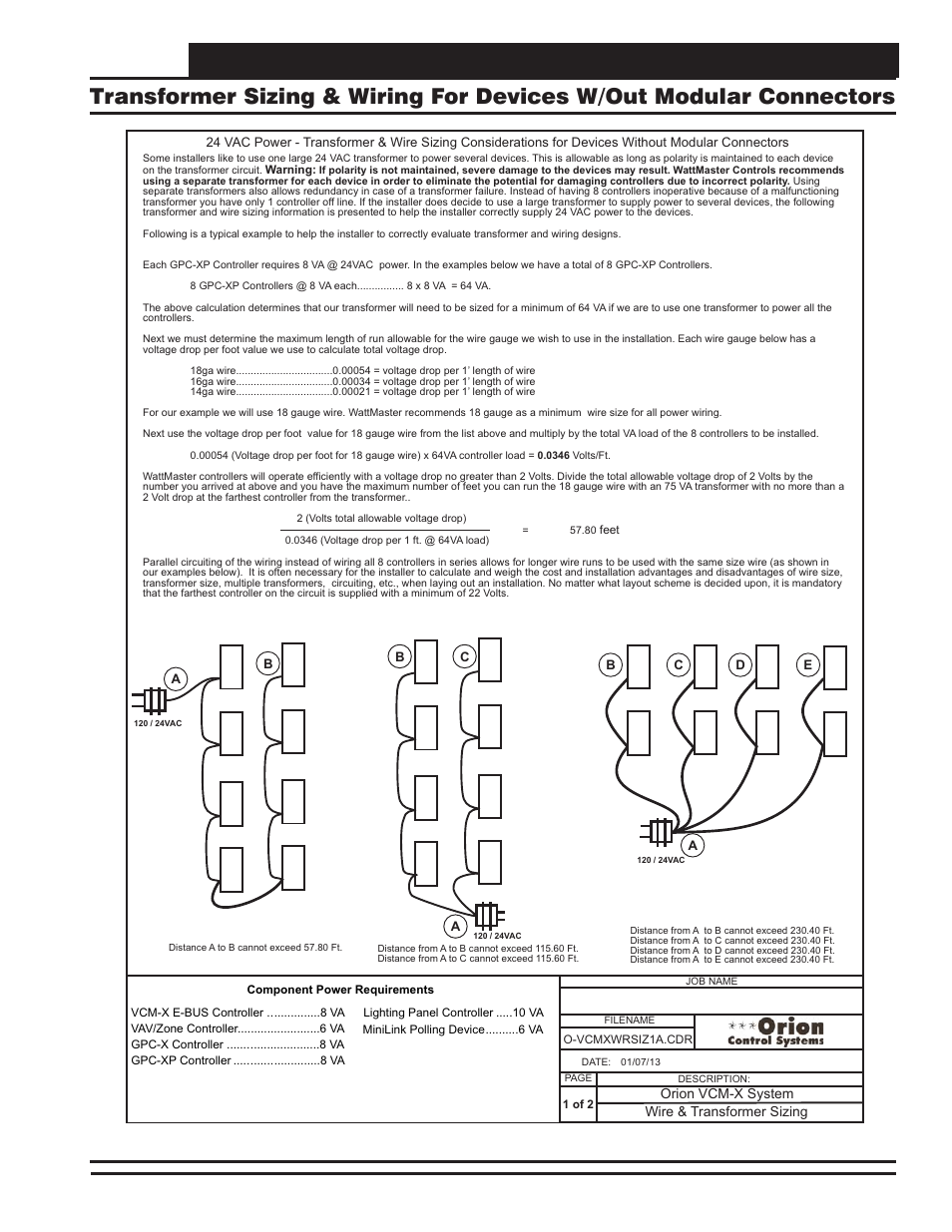 System installation, Vcm-x component & systems wiring 9 | Orion System VCM-X E-BUS Component User Manual | Page 9 / 128