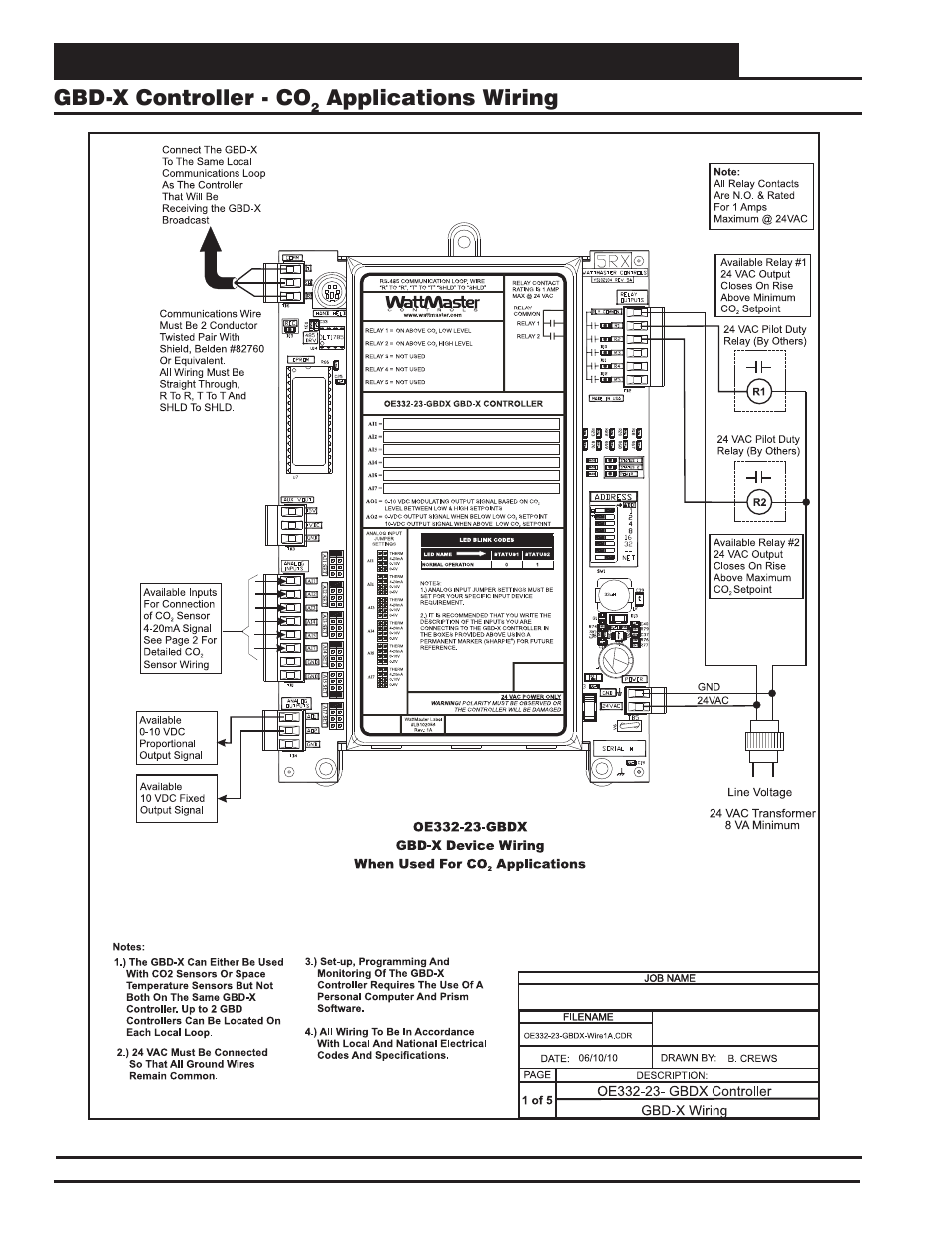Add-on devices gbd-x controller - co, Applications wiring | Orion System VCM-X E-BUS Component User Manual | Page 92 / 128
