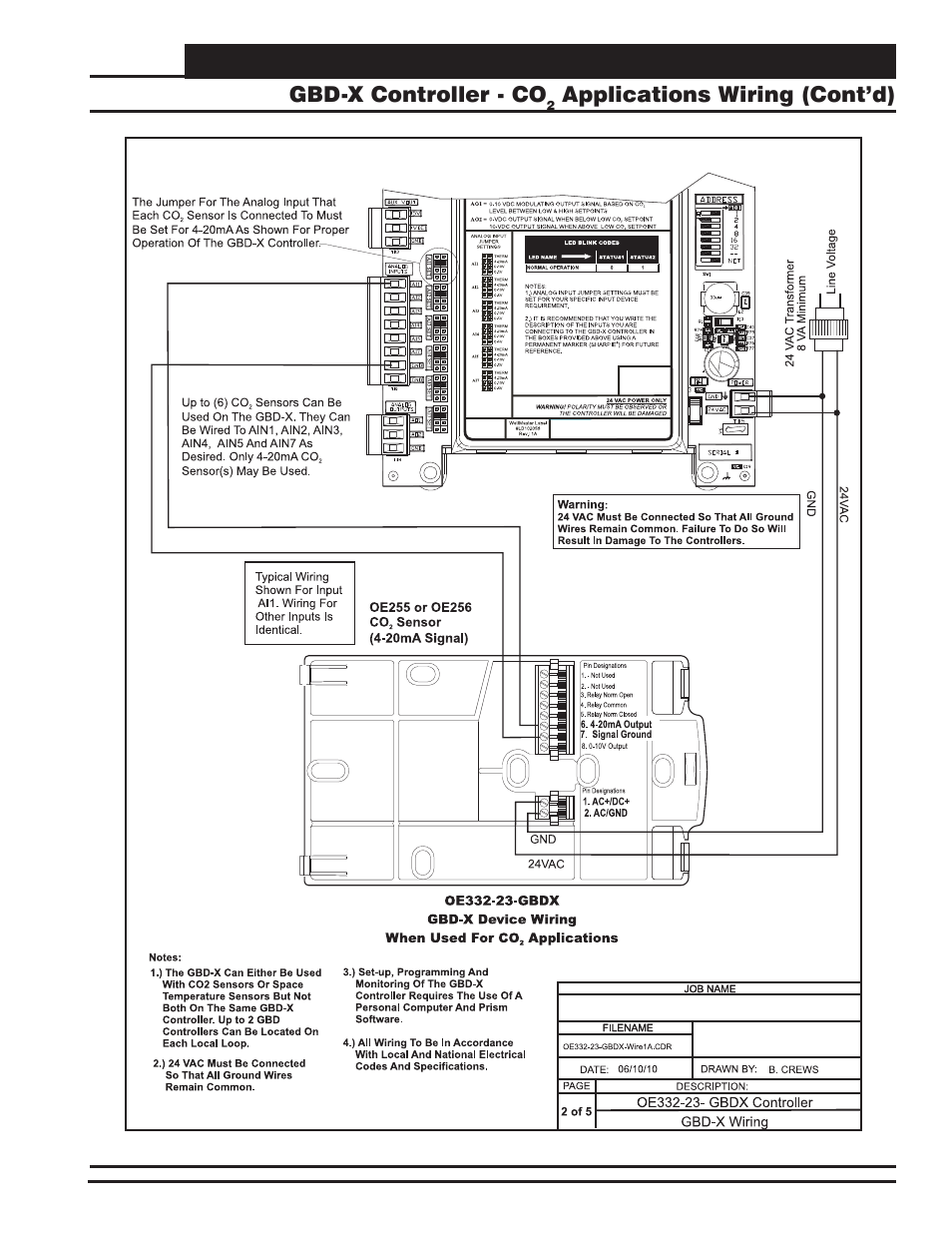 Add-on devices gbd-x controller - co, Applications wiring (cont’d) | Orion System VCM-X E-BUS Component User Manual | Page 93 / 128