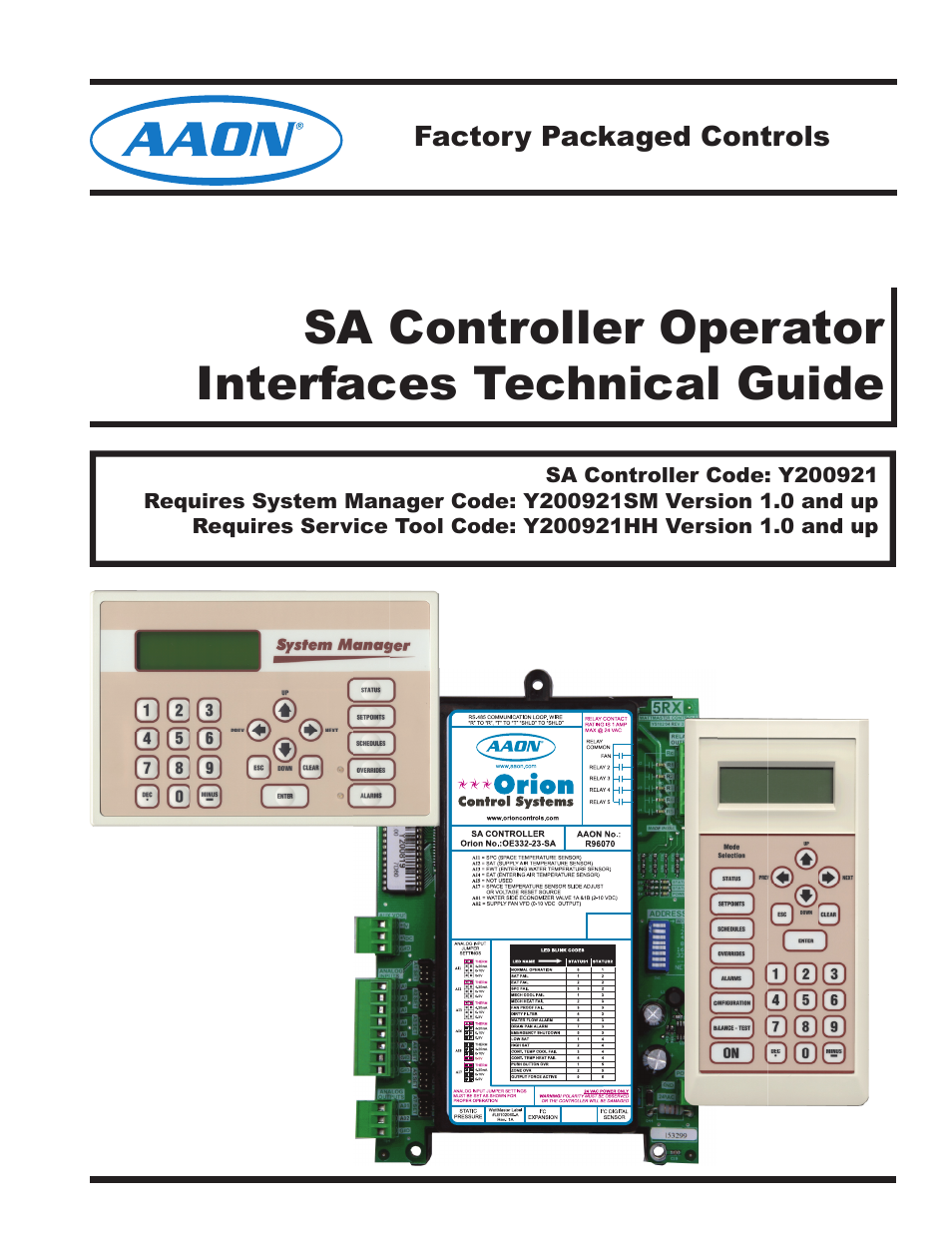 Orion System SA Controller User Manual | 68 pages