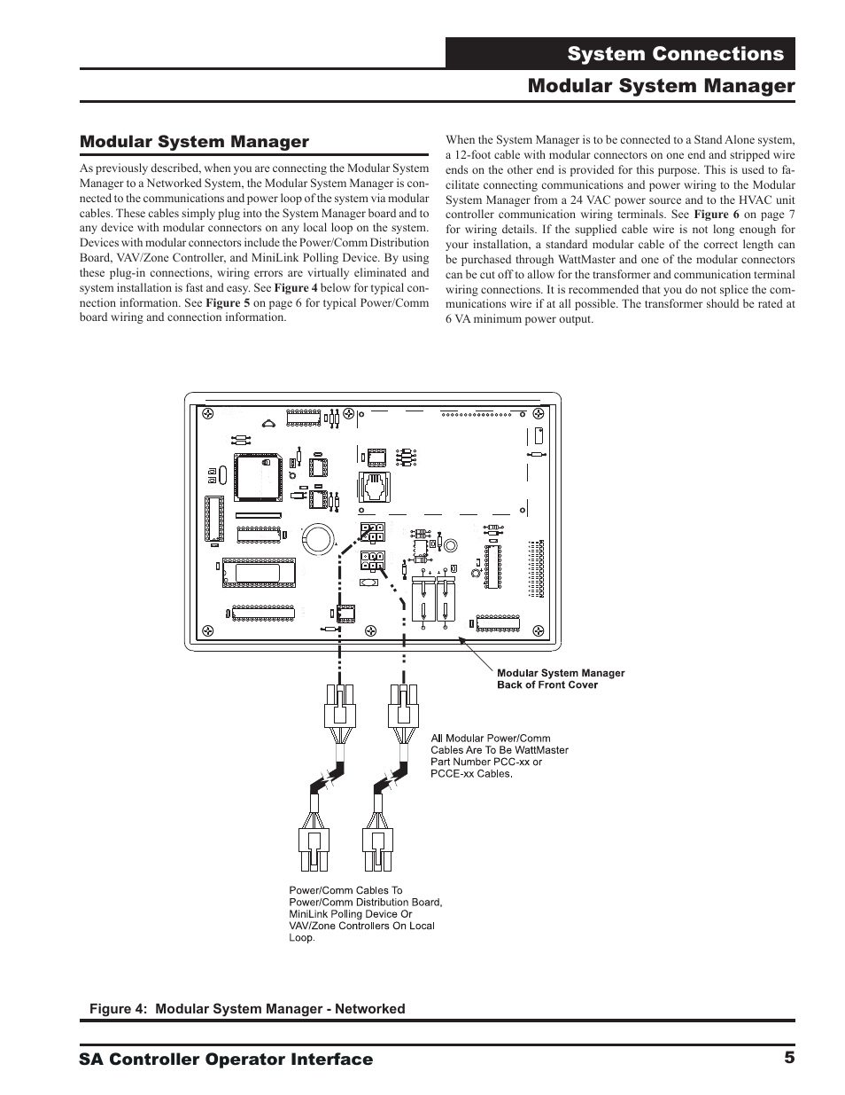 System connections, Modular system manager | Orion System SA Controller User Manual | Page 5 / 68