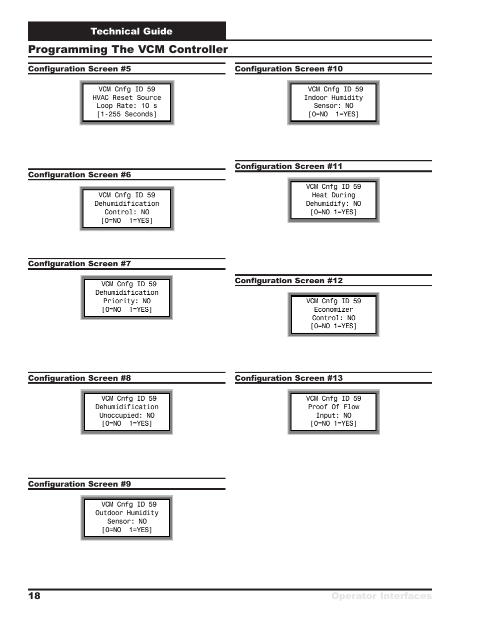 Programming the vcm controller, Technical guide operator interfaces 18 | Orion System VCM User Manual | Page 18 / 52