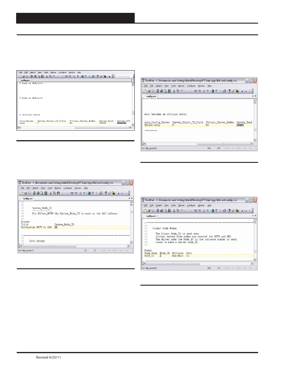 Changing the confi g.csv file | Orion System PT-Link II BACnet2 User Manual | Page 12 / 60