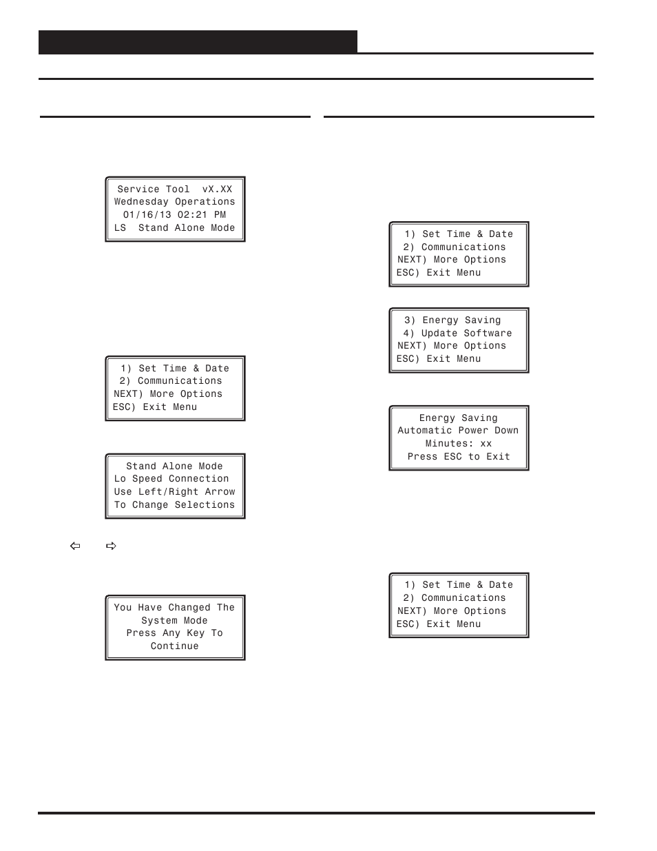 Modular service tool sd, Setting the operating mode and energy saving timer, Setting the energy saving timer | Orion System VAV II Controller v.1 User Manual | Page 12 / 80