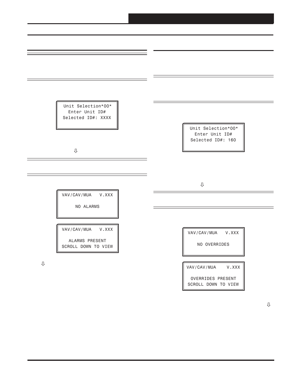 Modular service tool sd, Alarm and override search, Vav/cav/mua operator interface sd | 13 modular service tool alarm search, Modular service tool override search | Orion System VAV II Controller v.1 User Manual | Page 13 / 80