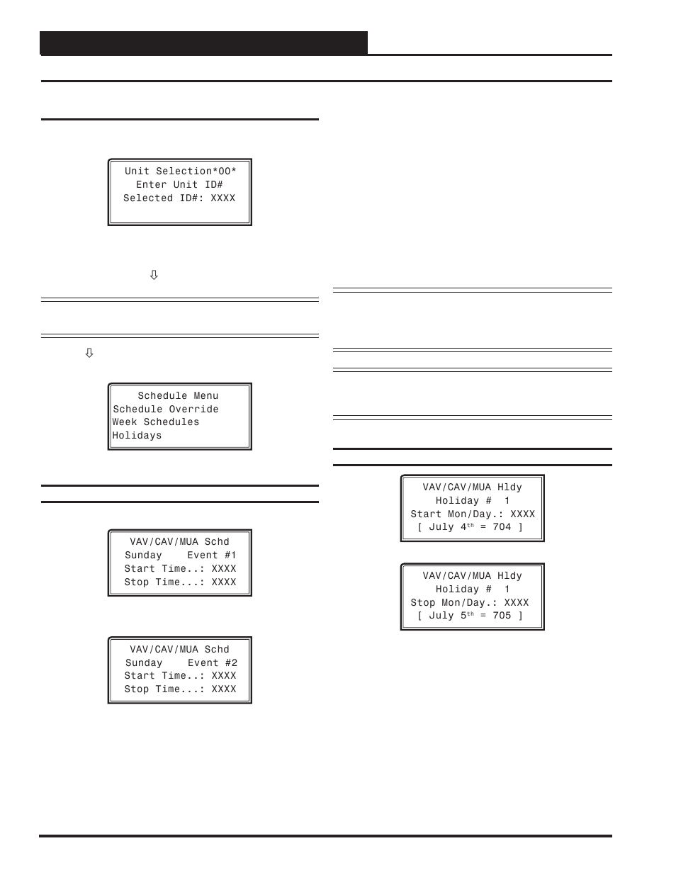 Modular service tool sd, Schedules and holidays, Vav/cav/mua operator interface sd 14 | Scheduling | Orion System VAV II Controller v.1 User Manual | Page 14 / 80