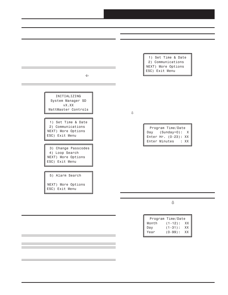 Modular system manager sd, Initialization & setting the time & date, Vav/cav/mua operator interface sd | 17 system manager sd initialization, Setting the time & date | Orion System VAV II Controller v.1 User Manual | Page 17 / 80