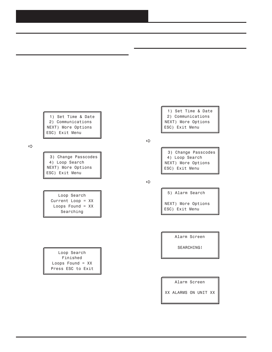 Modular system manager sd, Loop search and system alarm search, System alarm search | Orion System VAV II Controller v.1 User Manual | Page 20 / 80