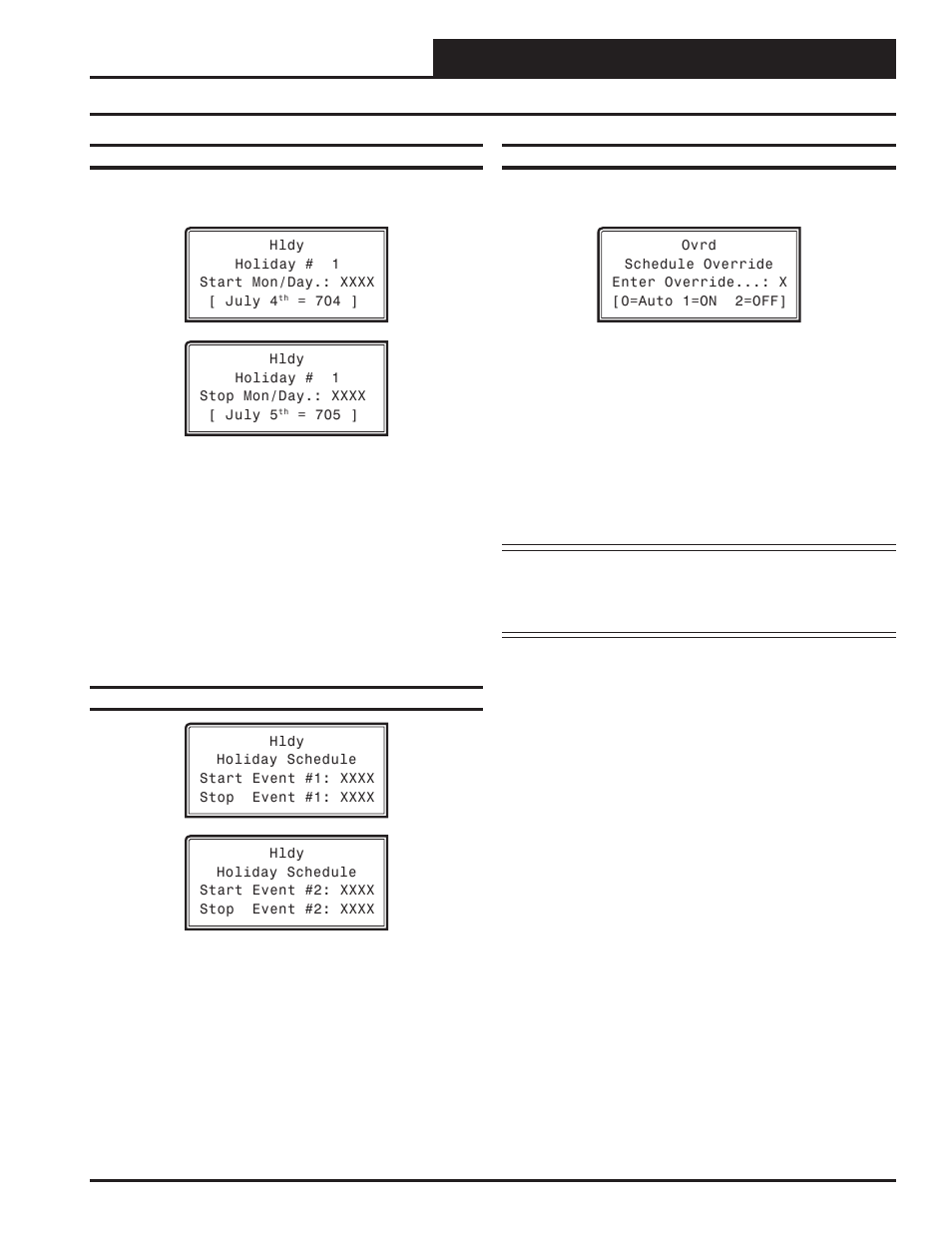 Modular system manager sd, Holiday scheduling and schedule override, Vav/cav/mua operator interface sd | Orion System VAV II Controller v.1 User Manual | Page 23 / 80