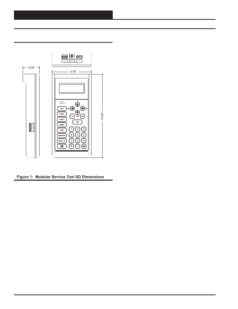 System connection, Modular service tool sd, Vav/cav/mua operator interface sd 4 | Zone, Figure 1: modular service tool sd dimensions | Orion System VAV II Controller v.1 User Manual | Page 4 / 80