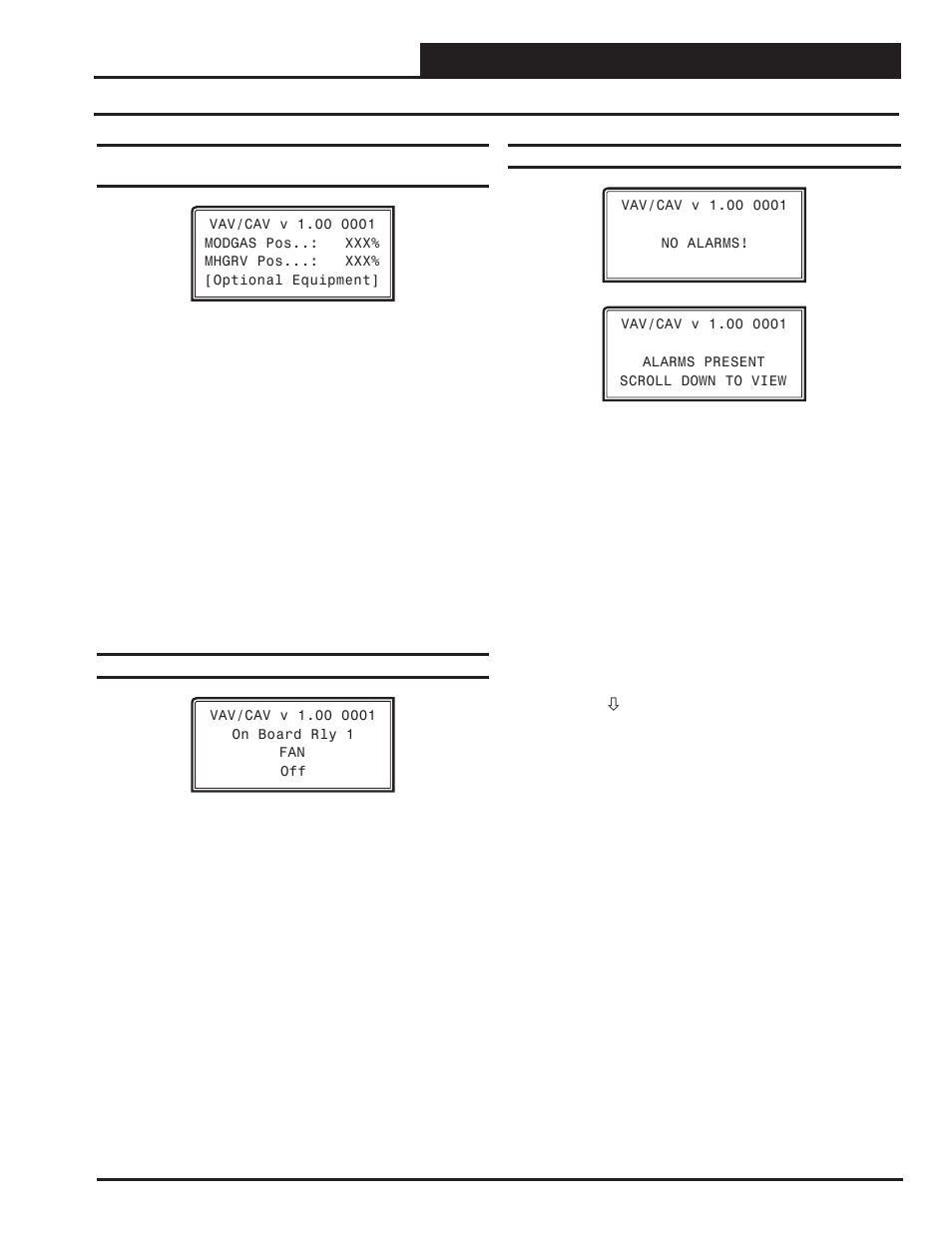 Vav/cav controller status, Vav/cav status screens, Vav/cav/mua operator interface sd 41 | Orion System VAV II Controller v.1 User Manual | Page 41 / 80