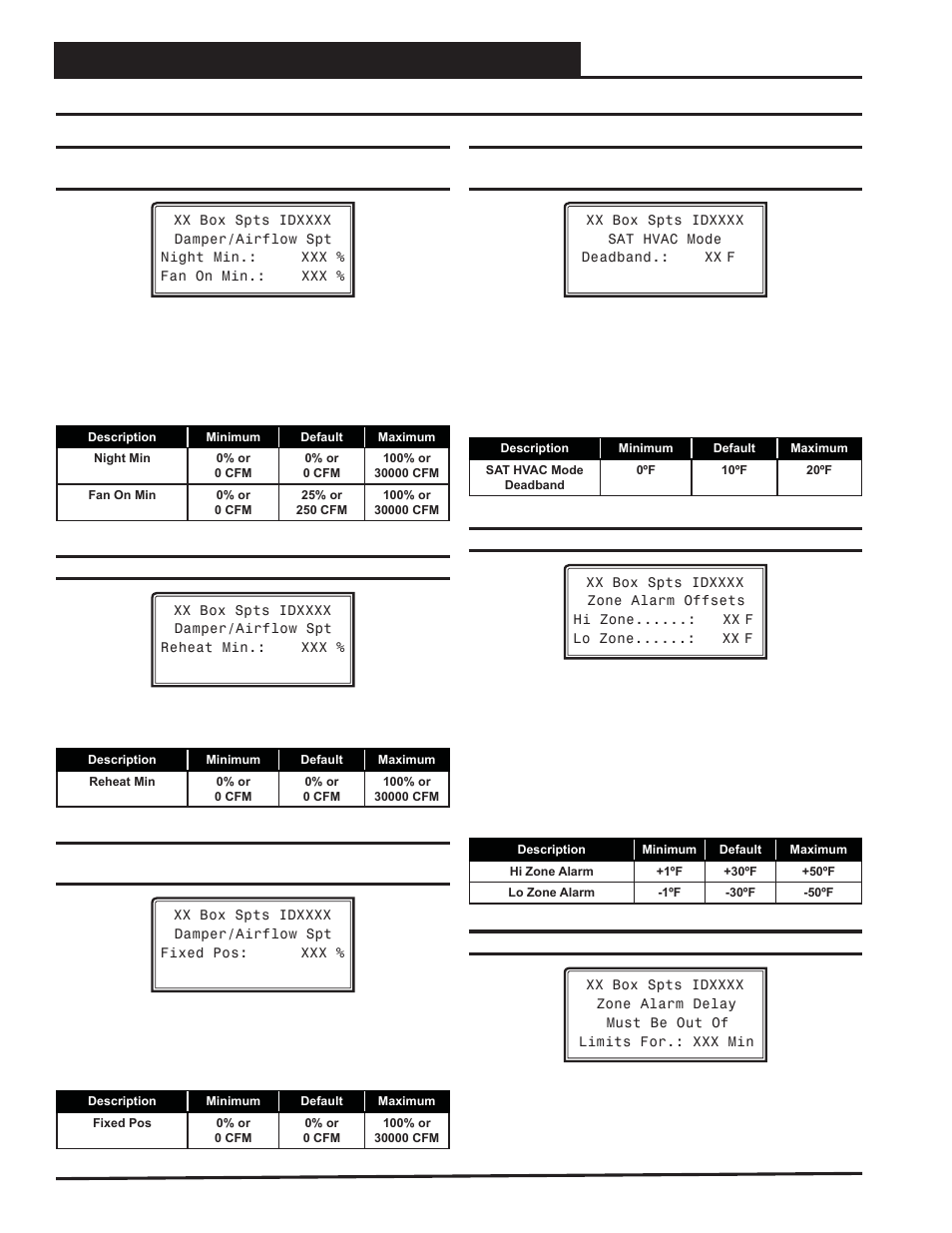 Vav/zone controller programming, Vav/zone setpoint screens, Vav/cav/mua operator interface sd 58 | Orion System VAV II Controller v.1 User Manual | Page 58 / 80